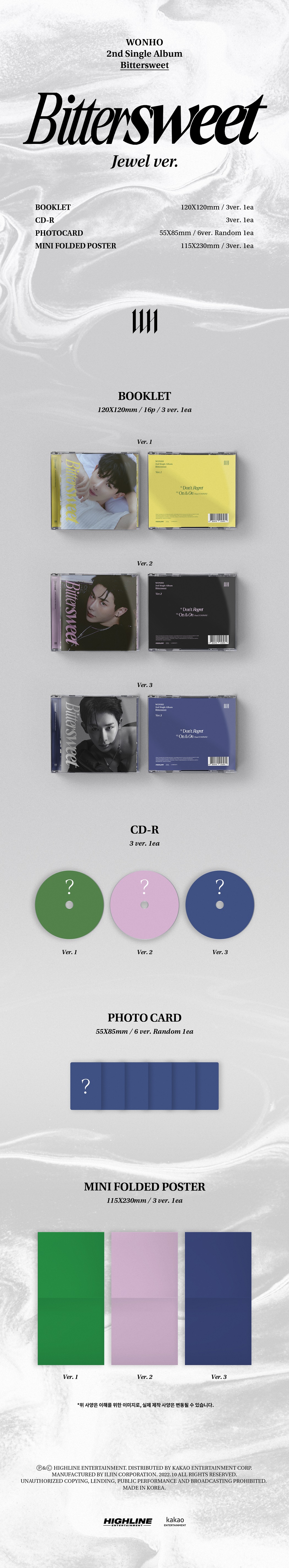 ktown4u.com : WONHO - 2nd Single Album [Bittersweet] (Jewel Ver